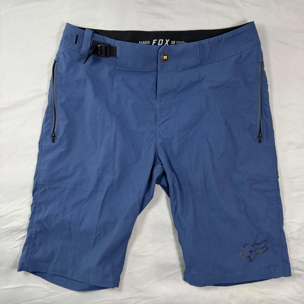 Fox Racing Ranger Lined Mountain Bike Shorts Mens 32 Blue Cycling Ripstop